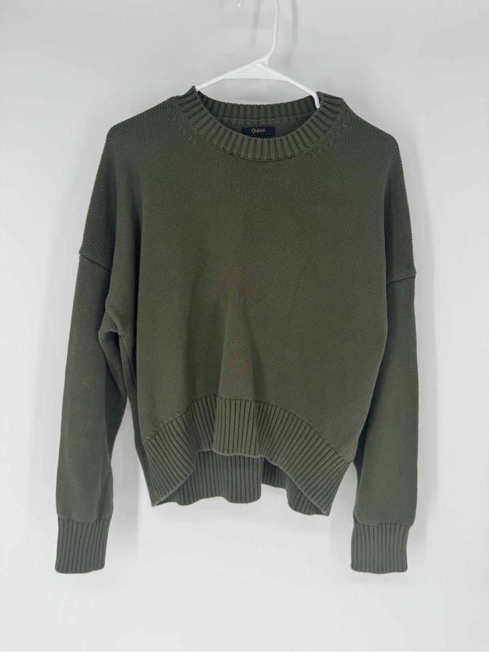 Quince 100% organic cotton Olive Crewneck Knit Sweater - Women's